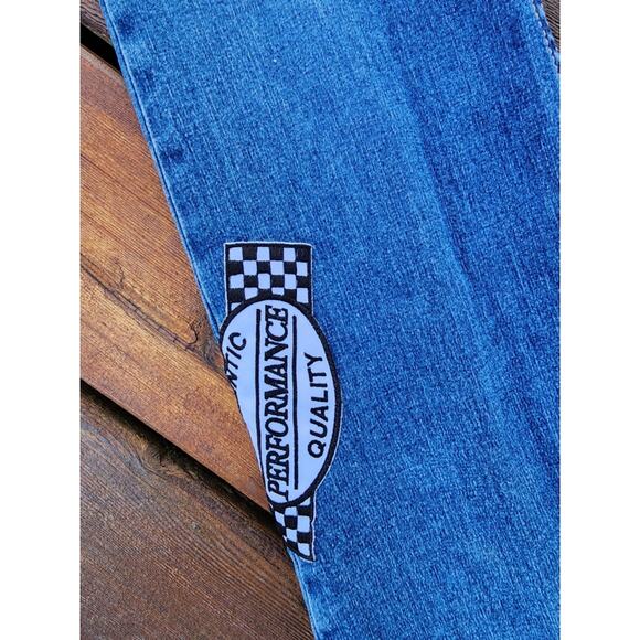 RARE Vintage 90s Allen B Racing Flare Jeans 28 USA NASCAR Drag Race Speedway Y2K - Picture 10 of 17